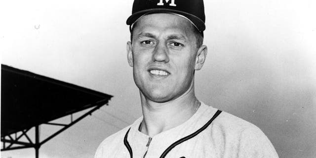 1960s: Milwaukee Braves player Tony Cloninger smiling and posing in front of grandstands. (Photo by Rogers Photo Archive/Getty images.)