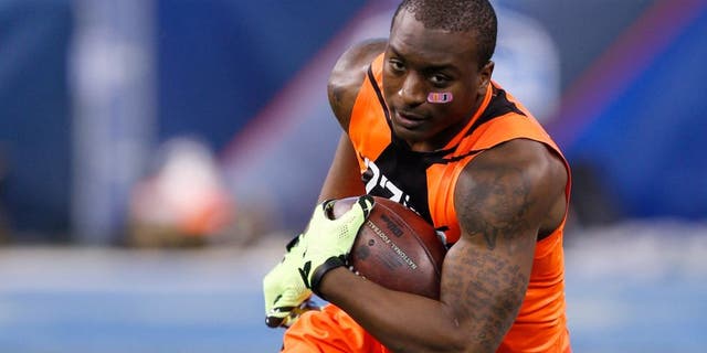 INDIANAPOLIS, IN - FEBRUARY 21: Running back Duke Johnson of Miami in action during the 2015 NFL Scouting Combine at Lucas Oil Stadium on February 21, 2015 in Indianapolis, Indiana. (Photo by Joe Robbins/Getty Images)