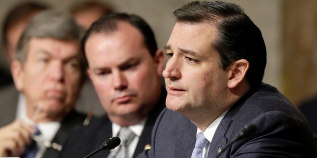 FILE: Jan. 31, 2013: Texas GOP Sen. Ted Cruz on Capitol Hill, in Washington, D.C.