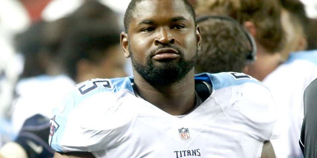 Aug 23, 2014; Atlanta, GA, USA; Tennessee Titans outside linebacker Zach Brown (55) is shown on the sideline during their game against the Atlanta Falcons at the Georgia Dome. The Titans won 24-17. Mandatory Credit: Jason Getz-USA TODAY Sports