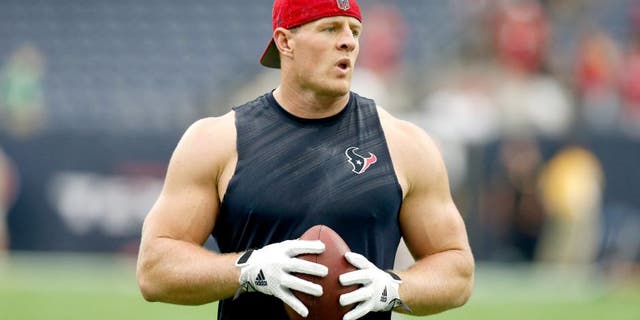 Aug 15, 2015; Houston, TX, USA; Houston Texans defensive end J.J. Watt (99) prior to the game against the San Francisco 49ers in a preseason NFL football game at NRG Stadium. Mandatory Credit: Matthew Emmons-USA TODAY Sports