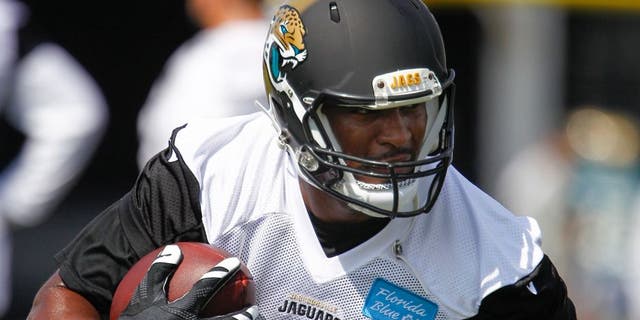 Jul 31, 2015; Jacksonville, FL, USA; Jacksonville Jaguars tight end Julius Thomas (80) runs during training camp workouts at Florida Blue Health & Wellness Practice Field. Mandatory Credit: Reinhold Matay-USA TODAY Sports
