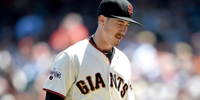 SAN FRANCISCO, CA - JUNE 16: Tim Lincecum #55 of the San Francisco Giants walks back to the dugout after he was taken out of th game against the Seattle Mariners in the top of the six inning at AT&T Park on June 16, 2015 in San Francisco, California. (Photo by Thearon W. Henderson/Getty Images)