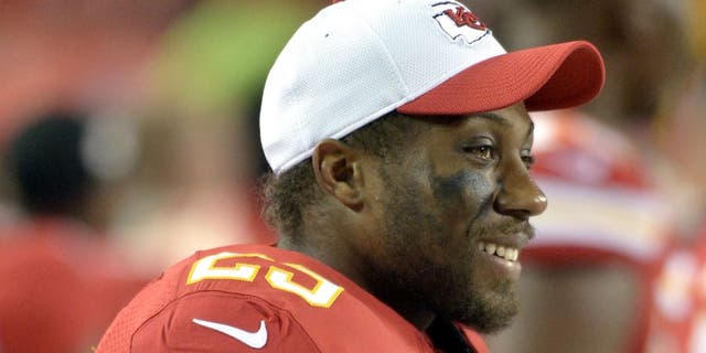 Aug 21, 2015; Kansas City, MO, USA; Kansas City Chiefs strong safety Eric Berry (29) watches play on the sidelines during the second half against the Seattle Seahawks at Arrowhead Stadium. The Chiefs won 14-13. Mandatory Credit: Denny Medley-USA TODAY Sports