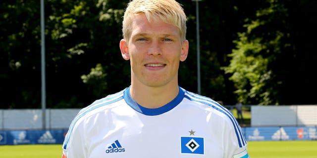 HAMBURG, GERMANY - JULY 15: Artjoms Rudnevs of Hamburger SV poses during the team presentation of Hamburger SV at Volksparkstadion on July 15, 2015 in Hamburg, Germany. (Photo by Martin Rose/Bongarts/Getty Images)