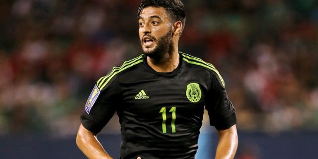 CHICAGO, IL - JULY 09: Carlos Vela of Mexico during the CONCACAF Gold Cup match between Mexico and Cuba at Soldier Field on July 9, 2015 in Chicago, Illinois. (Photo by Matthew Ashton - AMA/Getty Images)