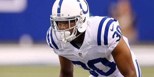 INDIANAPOLIS, IN - AUGUST 22: D'Joun Smith #30 of the Indianapolis Colts in action during a preseason game against the Chicago Bears at Lucas Oil Stadium on August 22, 2015 in Indianapolis, Indiana. The Bears defeated the Colts 23-11. (Photo by Joe Robbins/Getty Images)
