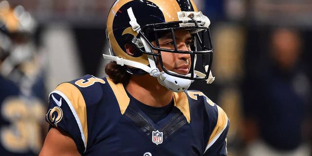 Aug 29, 2015; St. Louis, MO, USA; St. Louis Rams wide receiver Daniel Rodriguez (3) during warmups before the game against the Indianapolis Colts at the Edward Jones Dome. Mandatory Credit: Jasen Vinlove-USA TODAY Sports