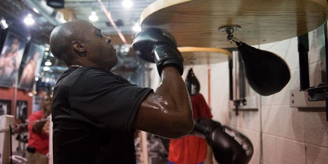 LAS VEGAS, NV - SEPTEMBER 2: Detroit Piston players work on their striking and wrestling during a workout with the UFC stars on September 2, 2015 in Las Vegas, Nevada. (Photo by Brandon Magnus/Zuffa LLC/Zuffa LLC via Getty Images)