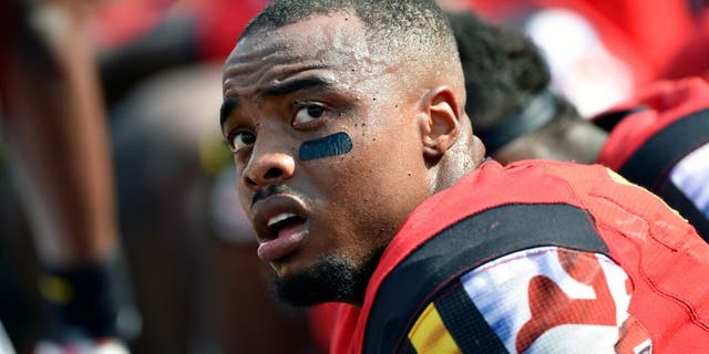 Sep 5, 2015; College Park, MD, USA; Maryland Terrapins defensive back William Likely (4) looks on against the Richmond Spiders at Byrd Stadium. Maryland won the game 50-21. Mandatory Credit: Derik Hamilton-USA TODAY Sports