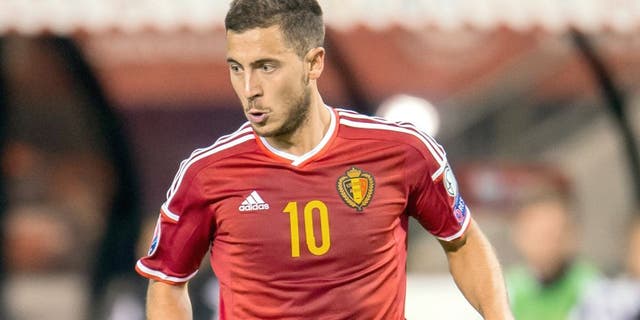 Eden Hazard of Belgium during the UEFA Euro 2016 qualifying match between Belgium and Bosnia and Herzegovina on September 3, 2015 at the Koning Boudewijn Stadium in Brussels, Belgium.(Photo by VI Images via Getty Images)