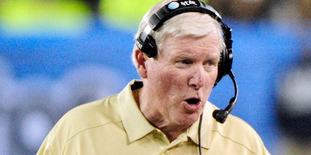 Jan 1, 2014; Glendale, AZ, USA; UCF Knights head coach George O'Leary looks on during the first half against the Baylor Bears in the Fiesta Bowl at University of Phoenix Stadium. Mandatory Credit: Matt Kartozian-USA TODAY Sports