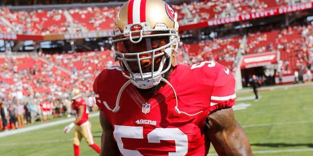 SANTA CLARA, CA - AUGUST 23: NaVorro Bowman #53 of the San Francisco 49ers stands on the field prior to the game against the Dallas Cowboys at Levi Stadium on August 23, 2015 in Santa Clara, California. The 49ers defeated the Cowboys 23-6. (Photo by Michael Zagaris/San Francisco 49ers/Getty Images)