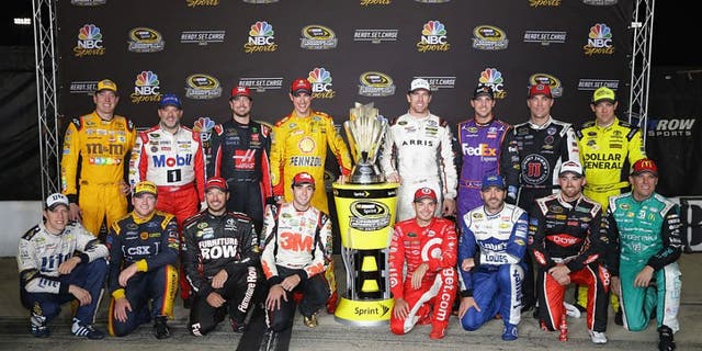 RICHMOND, VA - SEPTEMBER 10: 2016 Chase for the Sprint Cup drivers pose for a photo after the NASCAR Sprint Cup Series Federated Auto Parts 400 at Richmond International Raceway on September 10, 2016 in Richmond, Virginia. (Photo by Chris Graythen/NASCAR via Getty Images)
