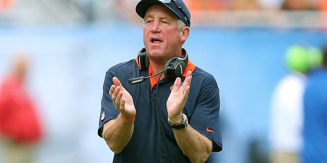 Sep 13, 2015; Chicago, IL, USA; Chicago Bears head coach John Fox during the second quarter against the Green Bay Packers at Soldier Field. Mandatory Credit: Dennis Wierzbicki-USA TODAY Sports