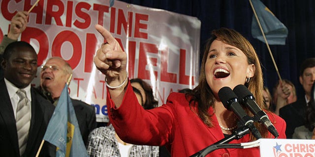 Sept. 14: Christine O'Donnell addresses supporters after winning the Republican nomination for Senate in Delaware.