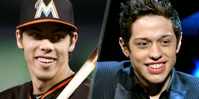 TORONTO, CANADA - JUNE 9: Christian Yelich #21 of the Miami Marlins warms up during batting practice before the start of MLB game action against the Toronto Blue Jays on June 9, 2015 at Rogers Centre in Toronto, Ontario, Canada. (Photo by Tom Szczerbowski/Getty Images) LOS ANGELES, CA - MARCH 14: Comedian Pete Davidson attends The Comedy Central Roast of Justin Bieber at Sony Pictures Studios on March 14, 2015 in Los Angeles, California. The Comedy Central Roast of Justin Bieber will air on March 30, 2015 at 10:00 p.m. ET/PT. (Photo by Lester Cohen/WireImage)