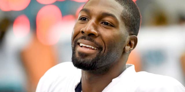 DAVIE, FL - AUGUST 04: Greg Jennings #85 of the Miami Dolphins looks on during practice at Nova Southeastern University on August 4, 2015 in Davie, Florida. (Photo by Ron Elkman/Sports Imagery/Getty Images)