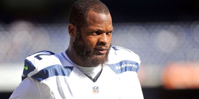 Aug 29, 2015; San Diego, CA, USA; Seattle Seahawks defensive end Michael Bennett (72) before the game against the San Diego Chargers at Qualcomm Stadium. Mandatory Credit: Orlando Ramirez-USA TODAY Sports