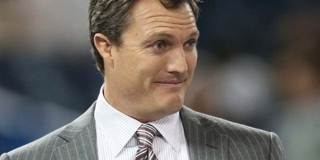 TORONTO, ON - DECEMBER 16: TV color commentator and former player John Lynch before the Seattle Seahawks NFL game against the Buffalo Bills at Rogers Centre on December 16, 2012 in Toronto, Canada. (Photo by Tom Szczerbowski/Getty Images)