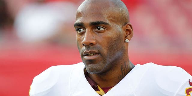Aug 28, 2014; Tampa, FL, USA; Washington Redskins cornerback DeAngelo Hall (23) looks on prior to the game against the Tampa Bay Buccaneers at Raymond James Stadium. Mandatory Credit: Kim Klement-USA TODAY Sports