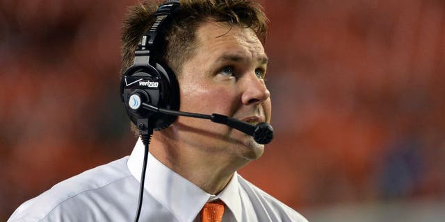 Sep 6, 2014; Miami Gardens, FL, USA; Miami Hurricanes head coach Al Golden looks on from the sideline during the second half against the Florida A&M Rattlers at Sun Life Stadium. Mandatory Credit: Steve Mitchell-USA TODAY Sports