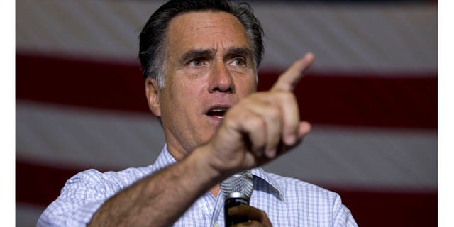 Sept. 26, 2012: Republican presidential candidate Mitt Romney speaks during a campaign rally in Westerville, Ohio.