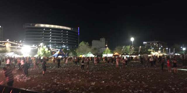Crowd at the Summer Ends Festival in Tempe, Ariz. begins to clear out.