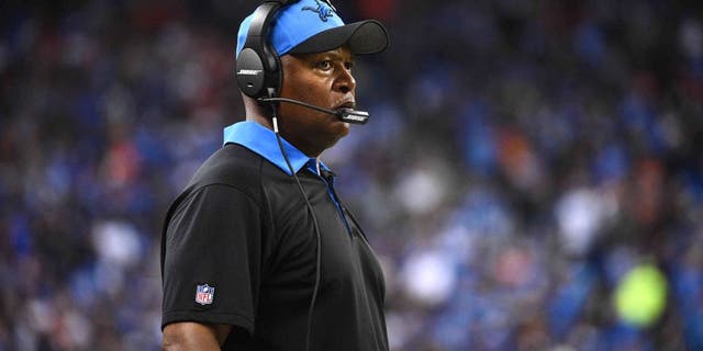 Sep 27, 2015; Detroit, MI, USA; Detroit Lions head coach Jim Caldwell looks on during the third quarter against the Denver Broncos at Ford Field. Mandatory Credit: Tim Fuller-USA TODAY Sports