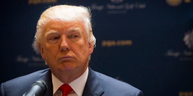 May 1, 2014: Real estate developer Donald Trump looks on during a news conference with the PGA in New York. (Reuters)