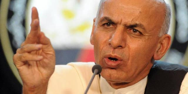 Former Afghan finance minister Ashraf Ghani speaks during a press conference in Kabul, on June 30, 2011