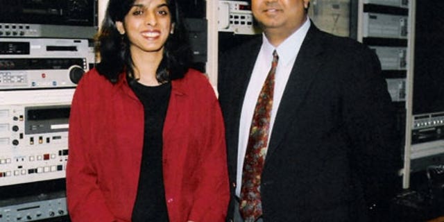 Muzzammil Hassan, right, founder of Bridges TV, is charged with murder in the beheading of his wife, Aasiya Hassan, left, in Orchard Park, N.Y.