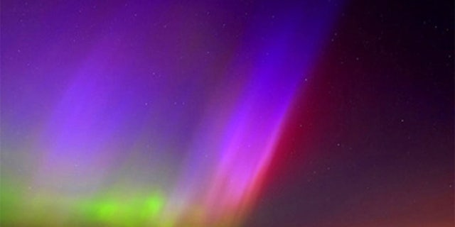 The aurora borealis, also known as the northern lights, five miles outside Kearney, Neb., on the evening of May 14, 2005.