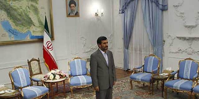 Sept. 7: Iranian President Mahmoud Ahmadinejad waits to meet the Iraqi parliament speaker, Ayad al-Samarraie.