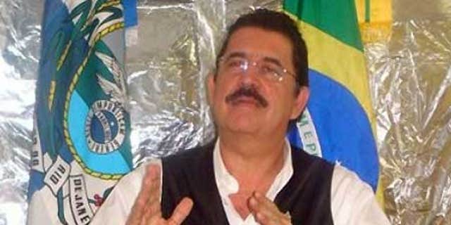 Dec. 2: Honduras' ousted President Manuel Zelaya speaks at the Brazilian embassy in Tegucigalpa.