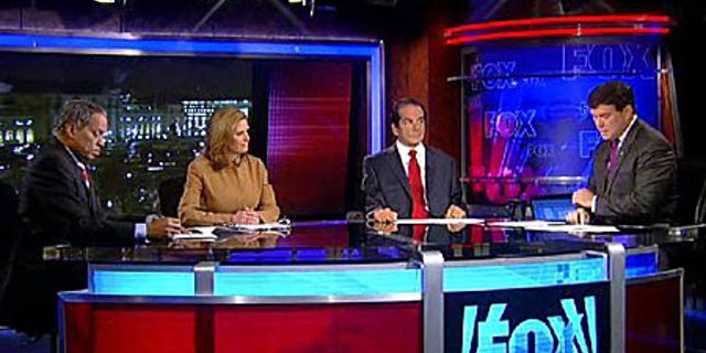 From left: Juan Williams, Nina Easton, Charles Krauthammer and Bret Baier