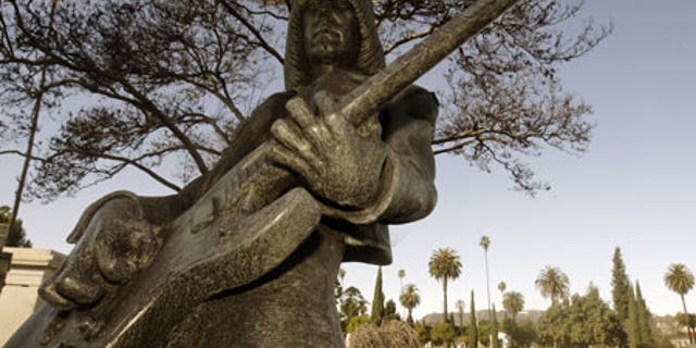 Jan. 27: A statue of Johnny Ramone marks his burial site at Hollywood Forever.