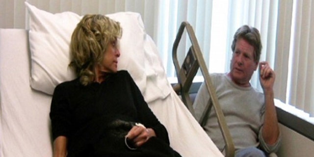 Farrah Fawcett and Ryan O'Neal are shown in this publicity photo from the video diary 'Farrah's Story.'