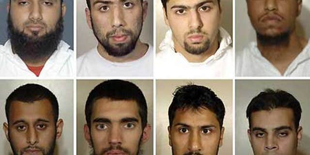 Eight suspects on trial for plotting to use 'home made bombs' disguised as soft drinks to blow up transatlantic aircraft in mid-flight.