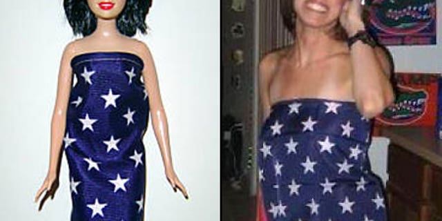 The Casey Anthony doll, and an American flag-clad Casey Anthony.