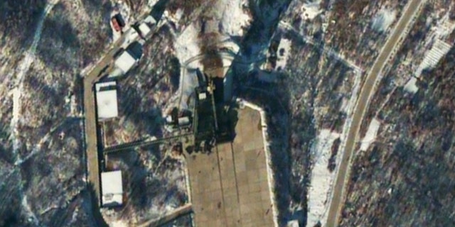 Dec. 12, 2012: This satellite image provided by DigitalGlobe shows the Sohae Satellite Launching Station in Tongchang-ri, North Korea, 54 minutes after a long-range Unha-3 rocket was successfully launched.