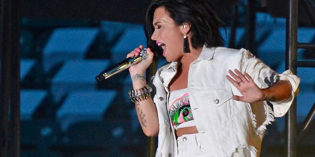 Demi Lovato during the MLB All-Star Concert at Paul Brown Stadium on July 11, 2015 in Cincinnati, Ohio.