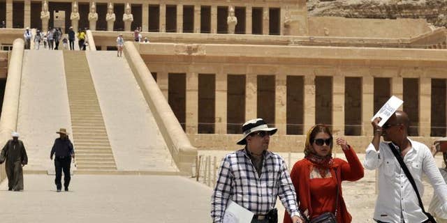 Iranian tourists visit the Temple of Hatshepsut in Egypt on June 3, 2013
