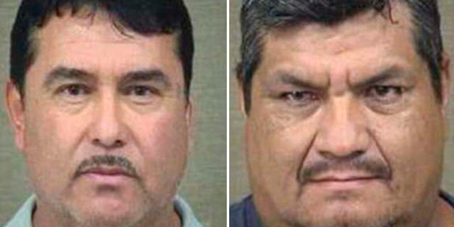 Raul Arreola, 48, and Aquileo Pineda, 49, were each booked for trafficking methamphetamine after police found the driver's side fuel tank of the truck they were driving was holding almost $91 million worth of liquid meth.
