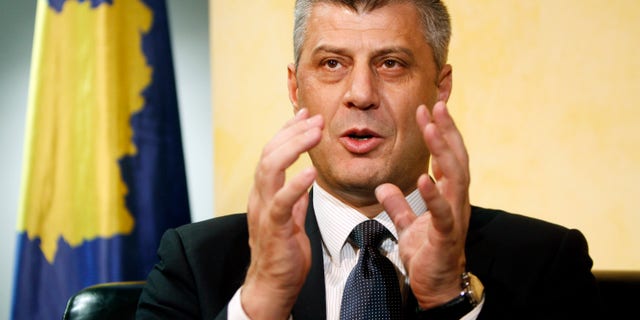 FILE: Prime Minister Hashim Thaci earlier said he wants an independent investigation to 'dispel the mist' surrounding allegations he led a gang that murdered detainees to sell their kidneys.