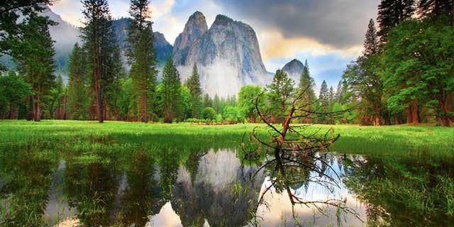 Sunset at Yosemite's Cathedral Rocks.; Shutterstock ID 20573438; Project/Title: Great American Trip Finder; Downloader: Melanie Marin