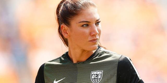 PITTSBURGH, PA - AUGUST 16: Hope Solo #1 of the United States warms up prior to the match against Costa Rica at Heinz Field on August 16, 2015 in Pittsburgh, Pennsylvania. (Photo by Jared Wickerham/Getty Images)