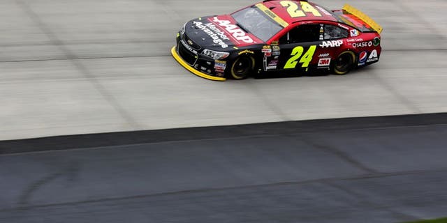 DOVER, DE - OCTOBER 03: Jeff Gordon, driver of the #24 AARP Member Advantages Chevrolet, practices for the NASCAR Sprint Cup Series AAA 400 at Dover International Speedway on October 3, 2015 in Dover, Delaware. (Photo by Jerry Markland/Getty Images)