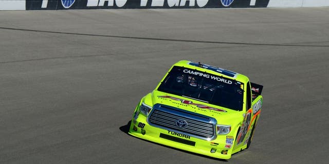 LAS VEGAS, NV - OCTOBER 3: Matt Crafton driver of the #88 FVP/Menards Toyota during practice for the NASCAR Camping World Truck Series Rhino Linings 350 at the Las Vegas Motor Speedway on October 3, 2015 in Las Vegas, Nevada. (Photo by Robert Laberge/NASCAR via Getty Images)