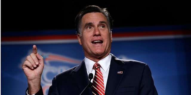Oct. 4, 2012: Republican presidential candidate Mitt Romney speaks at a Colorado Conservative Political Action Committee (CPAC) meeting.